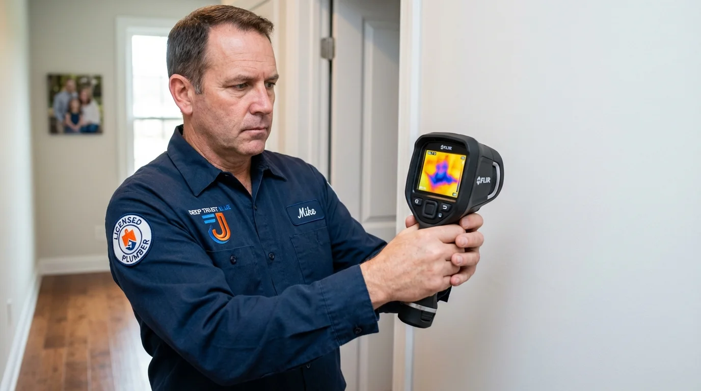 Thermal imaging leak detection by Johns Plumbing LLC in Drain